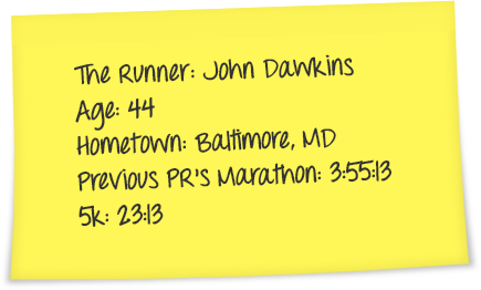 An image of a post-it note with John Dawkins details on it