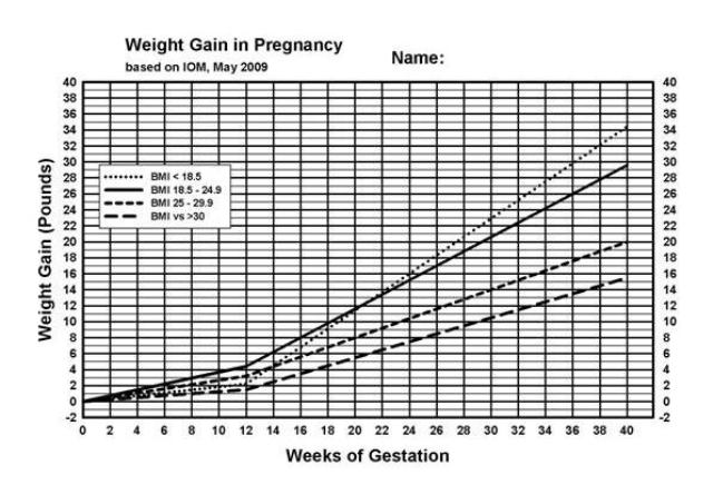 Weight Gain During Pregnancy By Week Chart