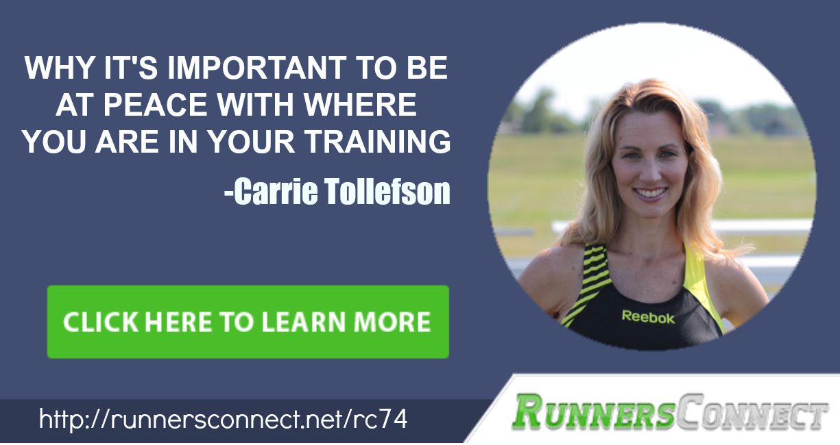 Elite Runner Tina Muir interviews Olympian Carrie Tollefson to discuss how her setbacks led to her greatest accomplishments, how to juggle training when you have kids, and how to be at peace with wherever you are at in your training.