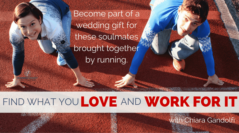 Running does not make us sweaty or gross, but it shows us at our best. Become part of a wedding gift for two people brought together by running.