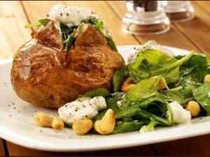 Jacket Potato With Spinach And Cottage Cheese Runners Connect