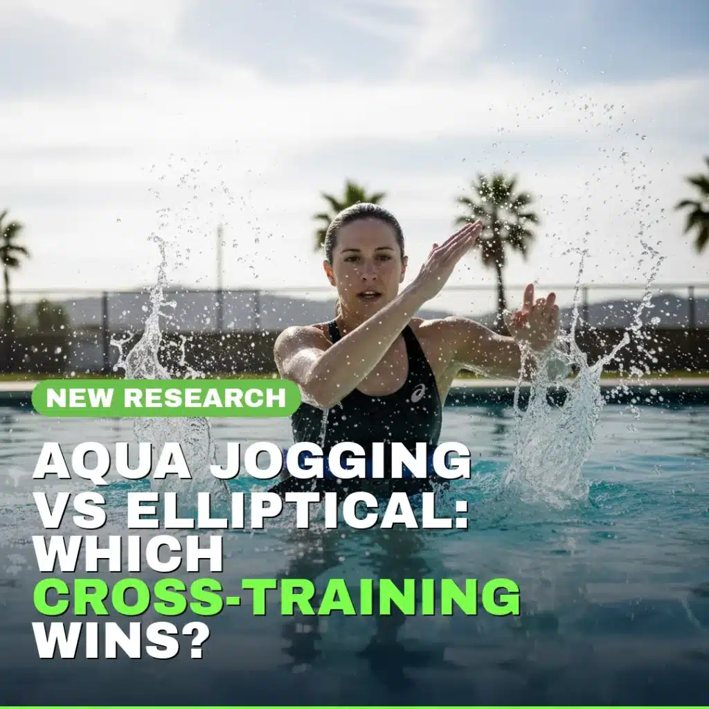 Runner doing aqua jogging in pool — aqua jogging vs elliptical comparison for injured runners
