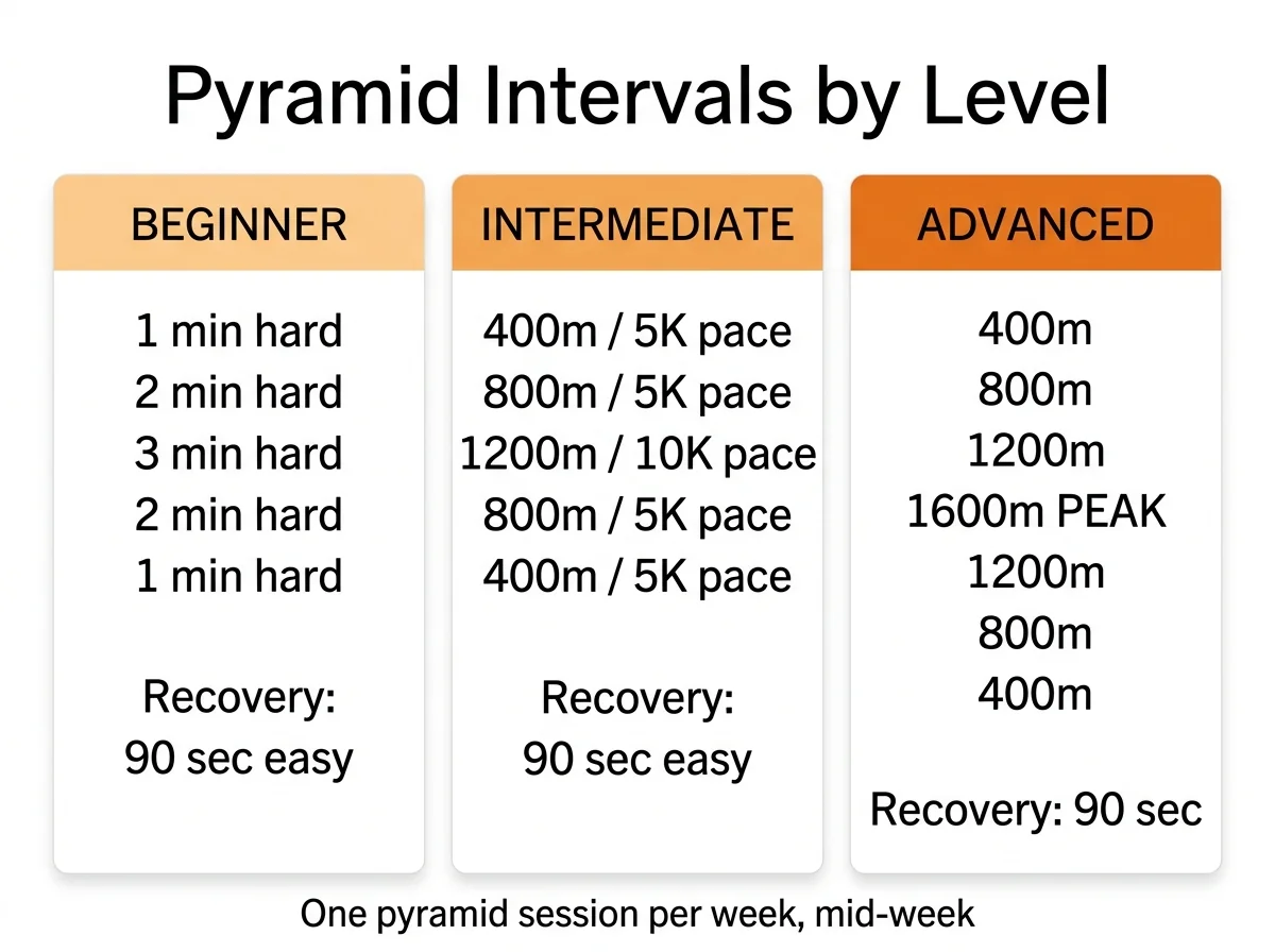 pyramid run workout examples for beginner intermediate and advanced runners